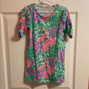 Lilly Pulitzer Kids Dress in Pink and Green Floral